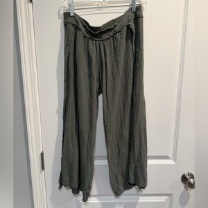 Free People Olive Wide Leg Pants